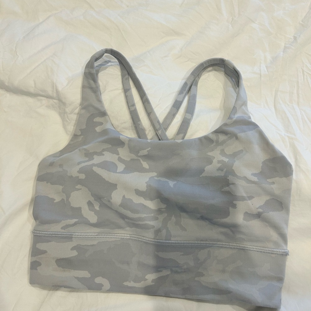Lululemon Longline Energy Gray Camo Sports Bra